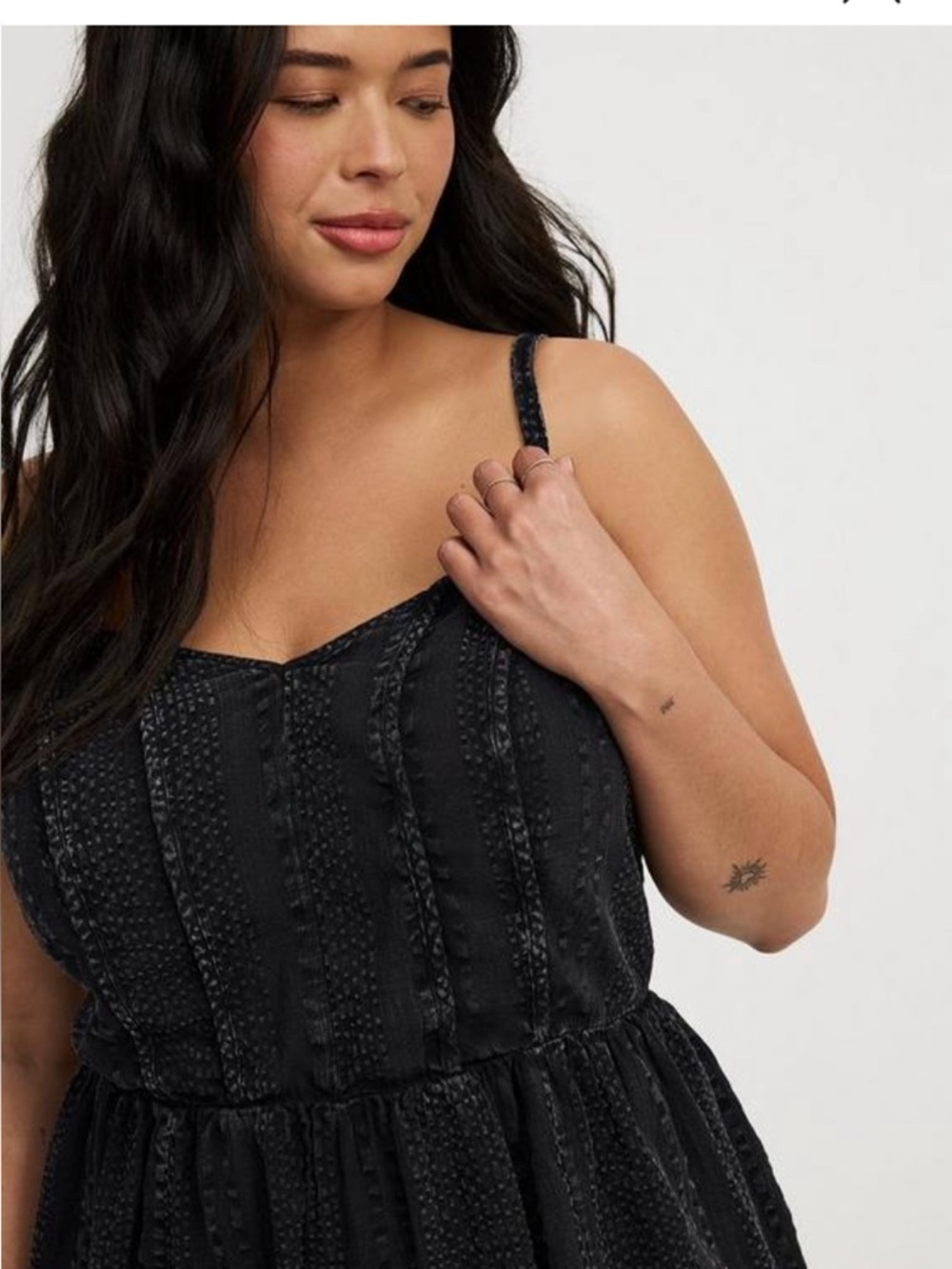 Torrid Black Textured Peplum Cami Top NWT - Picture 2 of 9